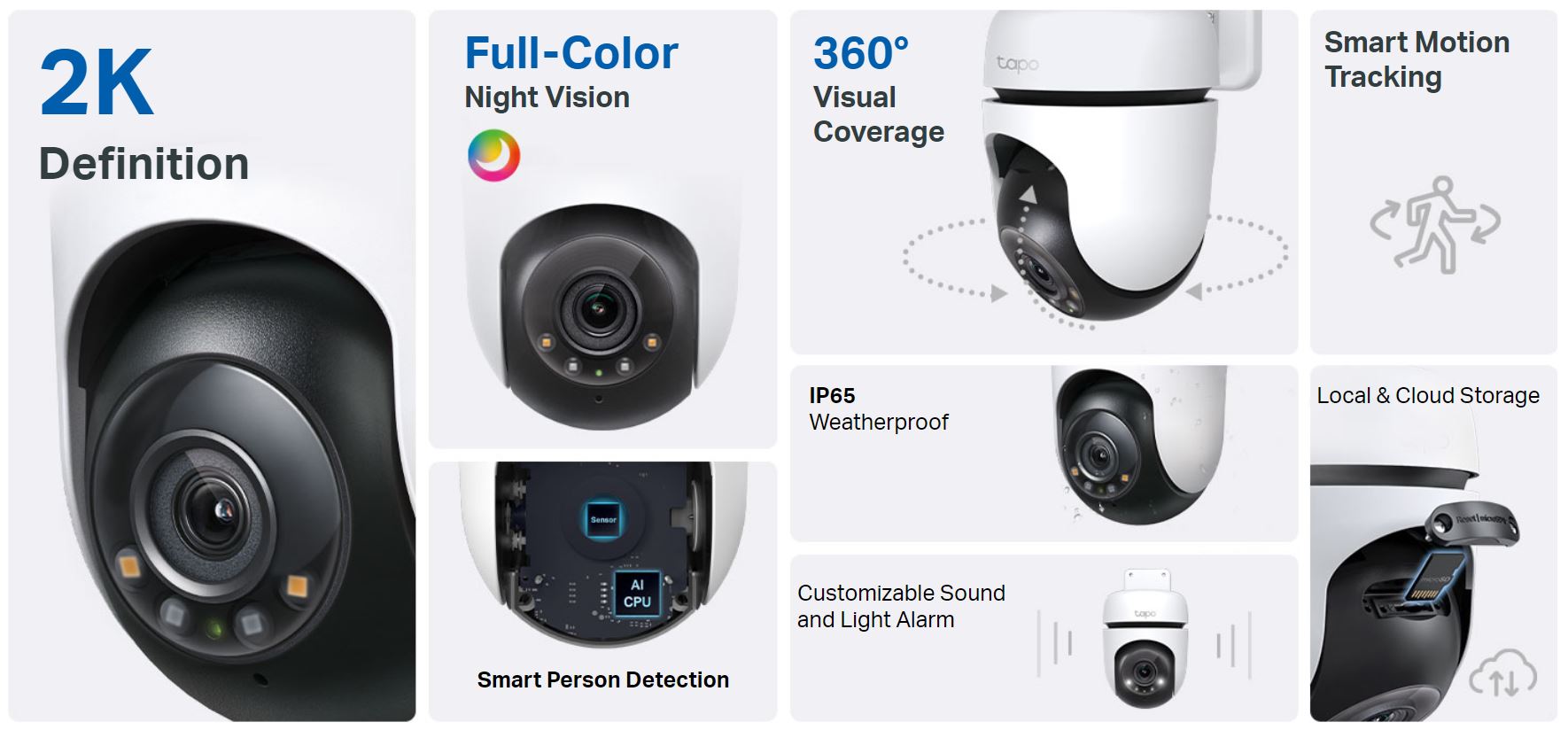 TP-Link Tapo C510W 2K Outdoor Pan/Tilt Security Wi-Fi Camera